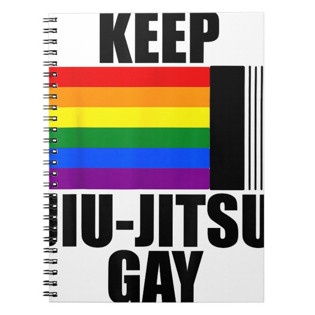 Caderno Espiral Mantenha Jiu Jitsu Gay de Camisa LGBT Orgulho gay  (Frente)