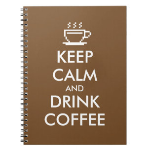 Caderno Espiral Mantenha jornal calmo e da bebida do café do