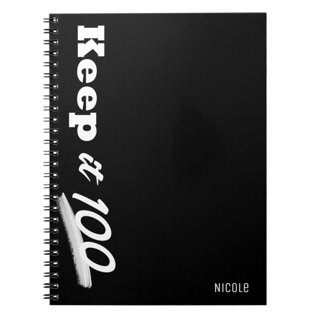 Caderno Espiral Mantenha-o 100 Diário personalizado moderno (Frente)
