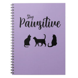 Caderno Espiral Mantenha o Gato Preto Pawsitivo