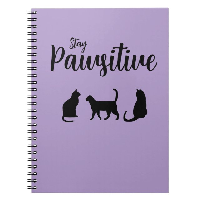 Caderno Espiral Mantenha o Gato Preto Pawsitivo (Frente)
