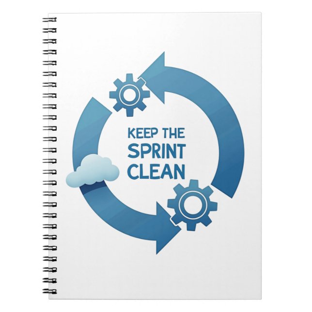 Caderno Espiral Mantenha o Sprint Limpo (Frente)