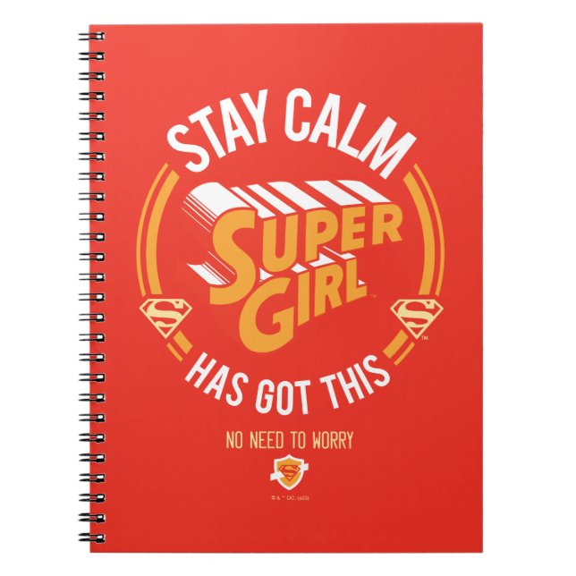 Caderno Espiral Mantenha-Se Calma, A Supergirl Tem Isto (Frente)