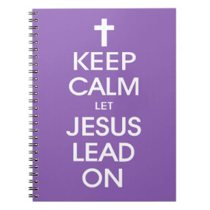 Caderno Espiral Mantenha-Se Calmo, Deixe Jesus Seguir-Se - Religiã