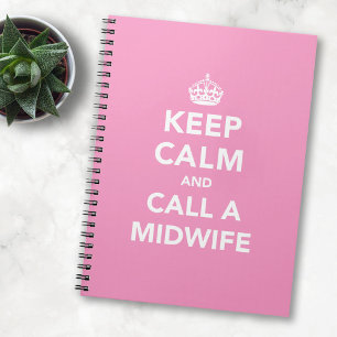 Caderno Espiral Mantenha-se calmo e chame um notebook de parteira