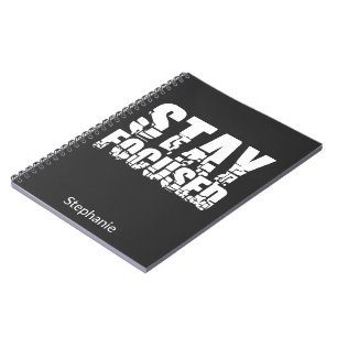 Caderno Espiral Mantenha-se concentrado Frase Motivacional com T