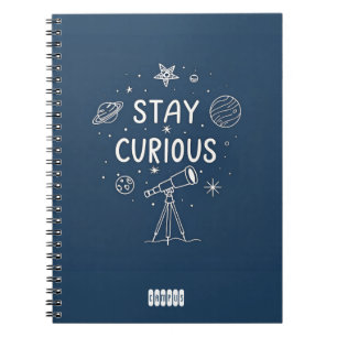 Caderno Espiral Mantenha-se curioso no notebook Starlight / Sentim