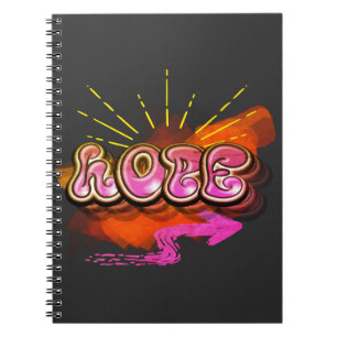 Caderno Espiral Mantenha-se inspirado no gráfico HOPE do Grafite