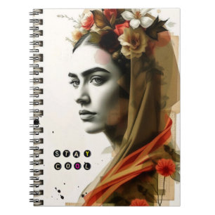Caderno Espiral Mantenha-se Legal Notebook retrô Boho Frida