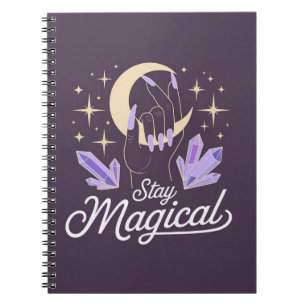 Caderno Espiral Mantenha-se Mágico - Diário de Lua e Cristal Teste