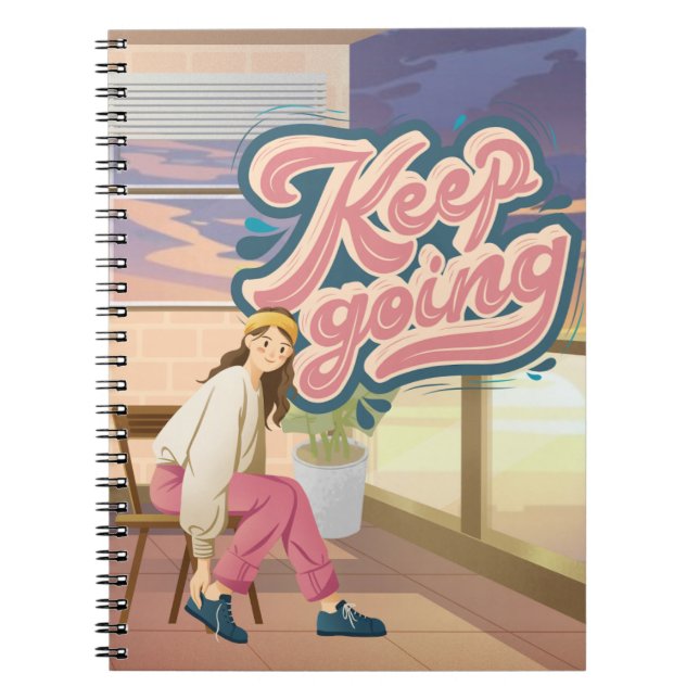 Caderno Espiral Mantenha-se motivado: notebook 'Continue' (Frente)