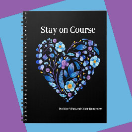 Caderno Espiral Mantenha-se no curso e outros lembretes Coração Az