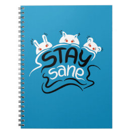 Caderno Espiral Mantenha-Se Sane Engraçado Tipografia Loucura