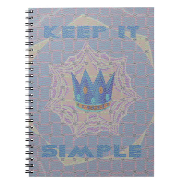 Caderno Espiral Mantenha Simples: Arte de Padrão de Claridade Real (Frente)