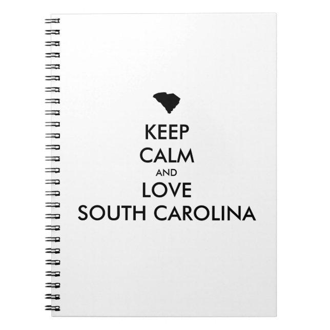 Caderno Espiral Manter calmo e amar a carOLINA do Sul personalizáv (Frente)