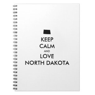 Caderno Espiral Manter calmo e amar norte DAKOTA personalizável