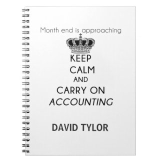 Caderno Espiral Manter Calmo e Continuar Contabilidade