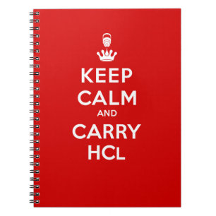 Caderno Espiral Manter Calmo e HCl Carregar