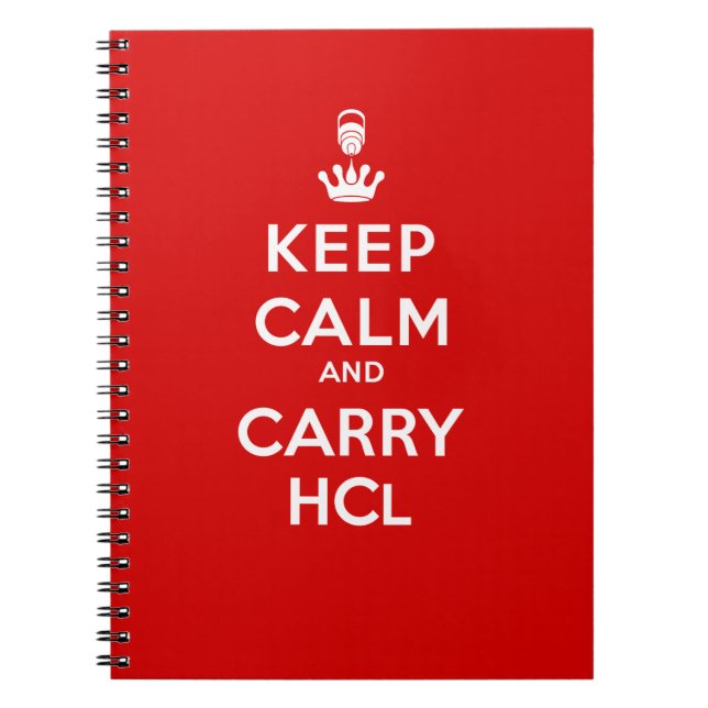 Caderno Espiral Manter Calmo e HCl Carregar (Frente)
