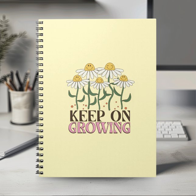 Caderno Espiral Manter Em CRESCENTE Cotações Positivas Flores Retr (Criador carregado)