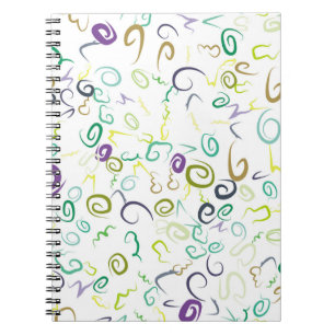 Caderno Espiral manual com padrão uniforme de abstrato, abstrato, 