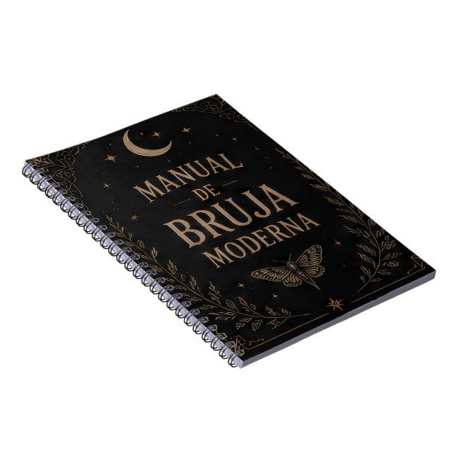 Caderno Espiral manual de bruja negro (Lado Direito)