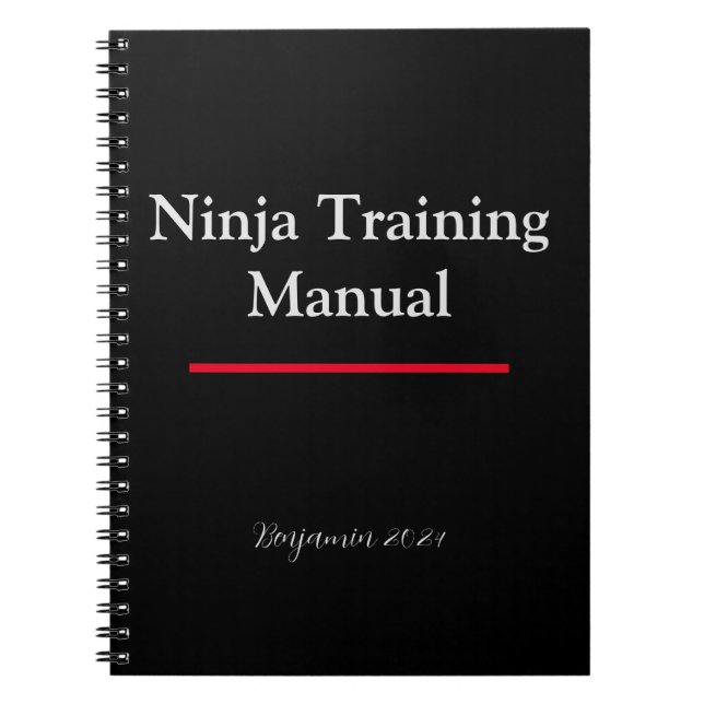 Caderno Espiral Manual de treinamento personalizado Ninja Notebook (Frente)
