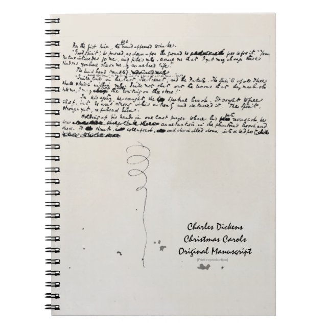 CADERNO ESPIRAL MANUSCRITO DE CHARLES DICKENS DAS CANÇÕES DE NATAL (Frente)