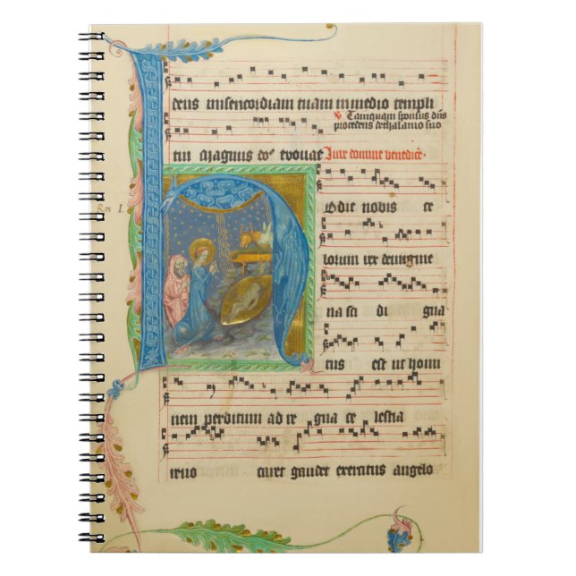 Caderno Espiral Manuscrito de Natal Gana-Cante Medieval (Frente)