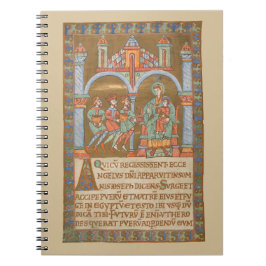 Caderno Espiral Manuscrito medieval de Natal de Epiphany Three Kin