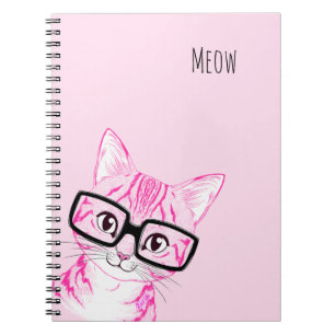 Caderno Espiral Mão adorável livro de nota Nerdy tirado do rosa 