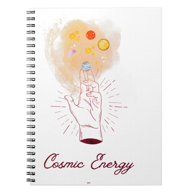 Caderno Espiral Mão Cósmica Celestial - Minimalist (Frente)