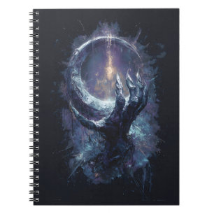 Caderno Espiral Mão Cósmica Fantasia Sombria