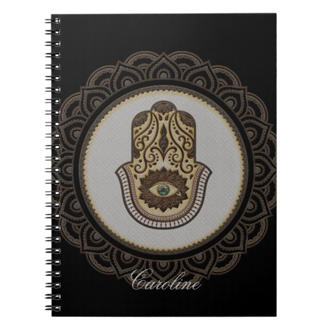 Caderno Espiral Mão de hamsa legante (Frente)