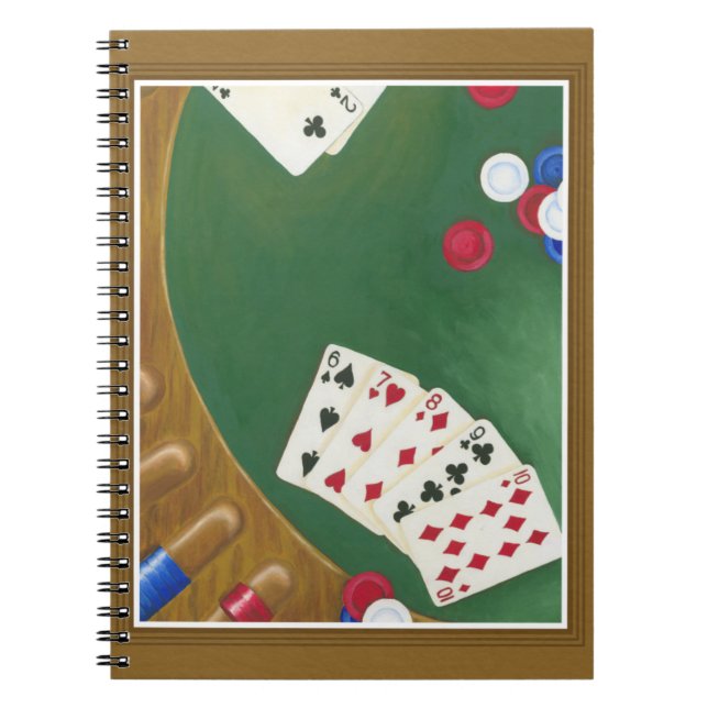 Caderno Espiral Mão de Poker vencedora de 6 a 10 (Frente)