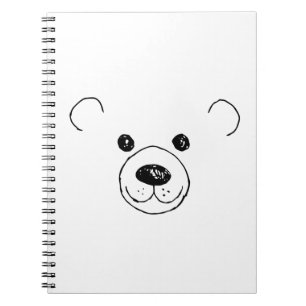 Caderno Espiral Mão Desenhada Urso Muito Bonito O Urso Mais Cort
