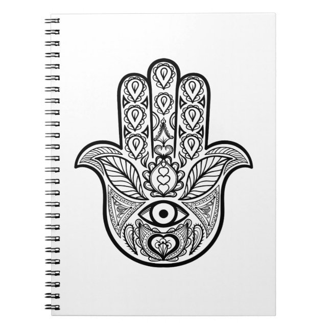 Caderno Espiral Mão inspirada de Hamsa (Frente)