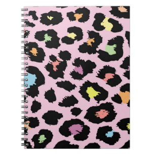 Caderno Espiral mão-leopardo-selvagem, colorido, exótica, puxada r
