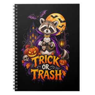 Caderno Espiral Mão Pelada Dia das Bruxas Vampiro Truque ou Lixo d