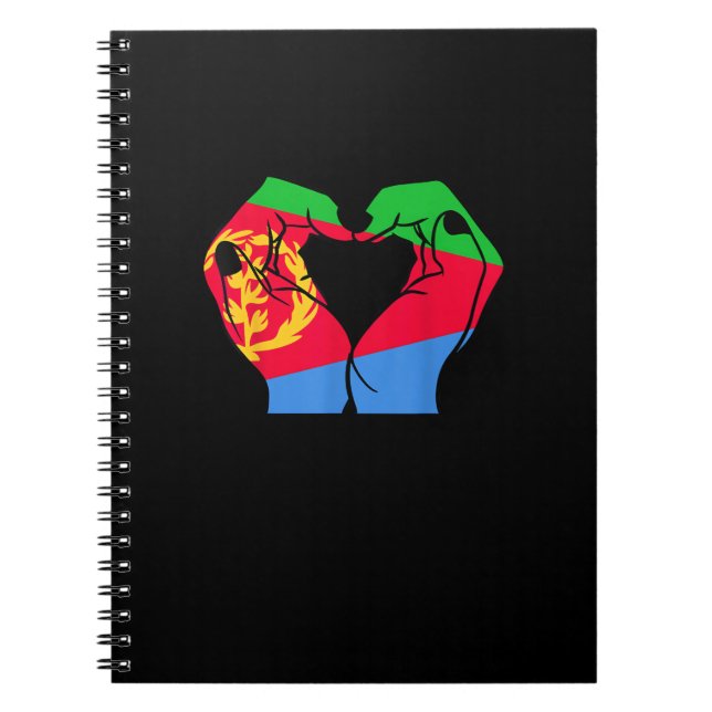 Caderno Espiral Mãos Coradas com Bandeira Eritreia (Frente)