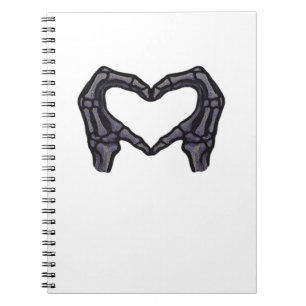 Caderno Espiral Mãos De Esqueleto Formando Coração