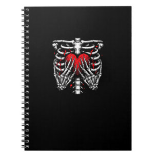 Caderno Espiral Mãos do Esqueleto Segurando Diversão de Figurino d