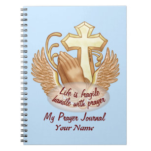Caderno Espiral Mãos em Oração Sépia Cristã