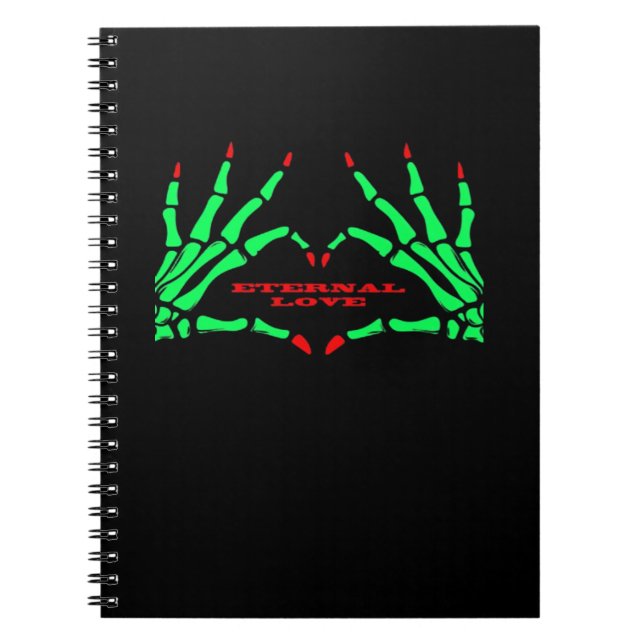 Caderno Espiral Mãos esqueléticas - Dia de as Bruxas engraçado (Frente)