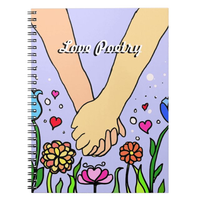 Caderno Espiral Mãos guardarando românticas - namorando/presente (Frente)
