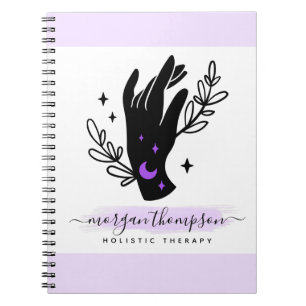 Caderno Espiral Mãos Minimalistas & Fases da Lua Metafísico Reiki