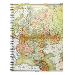 Caderno Espiral Mapa 1928 de União Soviética velha URSS Rússia