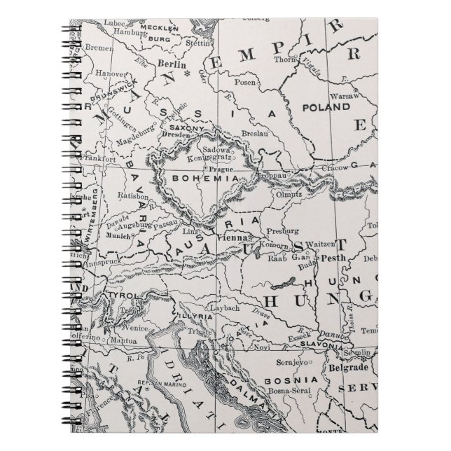 CADERNO ESPIRAL MAPA: ALEMANHA E ÁUSTRIA (Frente)