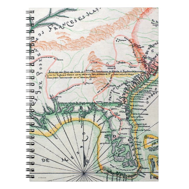 Caderno Espiral Mapa: America do Norte, 1742 (Frente)
