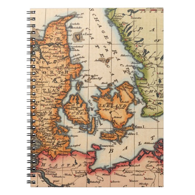 Caderno Espiral Mapa antigo antigo inspirado (10) (Frente)